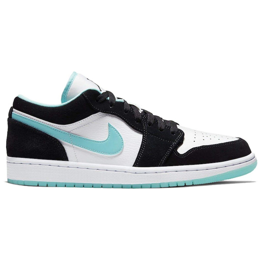Nike Air Jordan 1 Low Green Glow Black White 553560-131 Boys Size 6Y